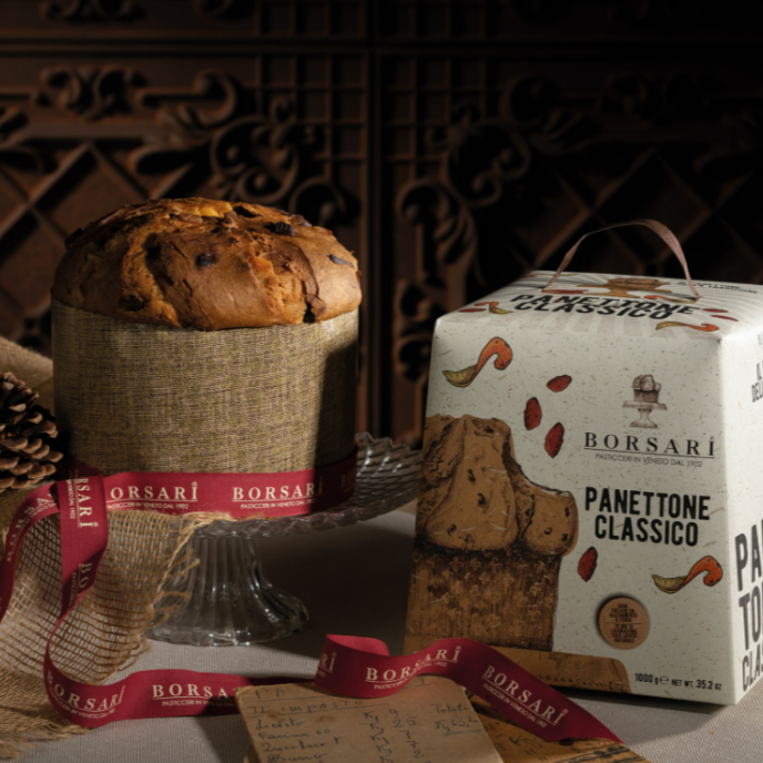 Panettone Classico box (1kg). Available End November 2025