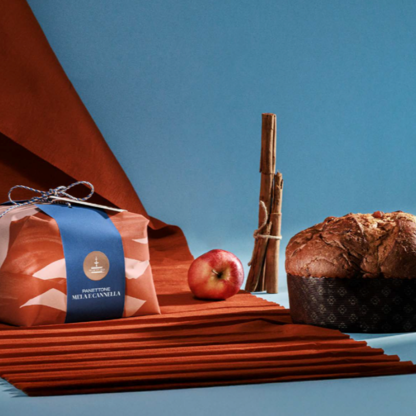 Panettone Apple & Cinnamon hand wrap. Available End November 2025