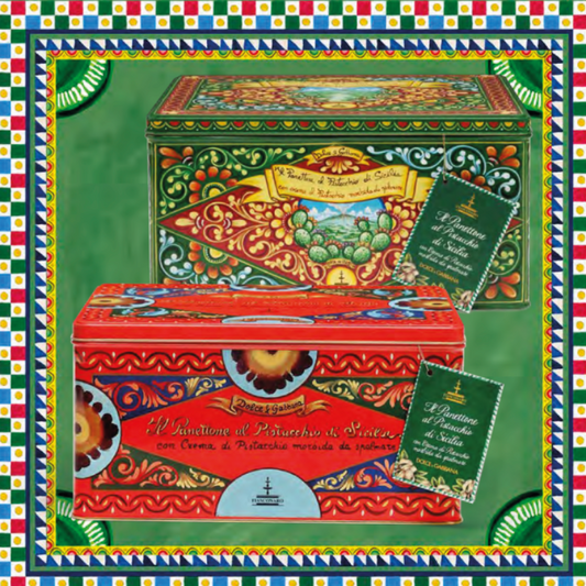 Panettone with Pistachio  White Chocolate Cream, includes jar of Pistachio Cream  branded knife