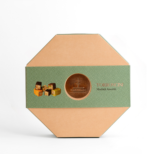 Sicilian Soft Mini Nougats Individually Wrapped, Octagonal box