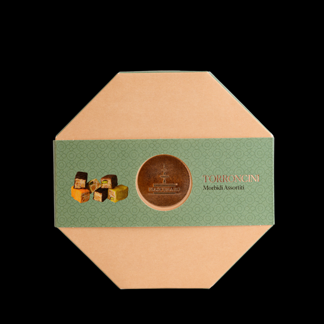 Sicilian Soft Mini Nougats Individually Wrapped, Octagonal box