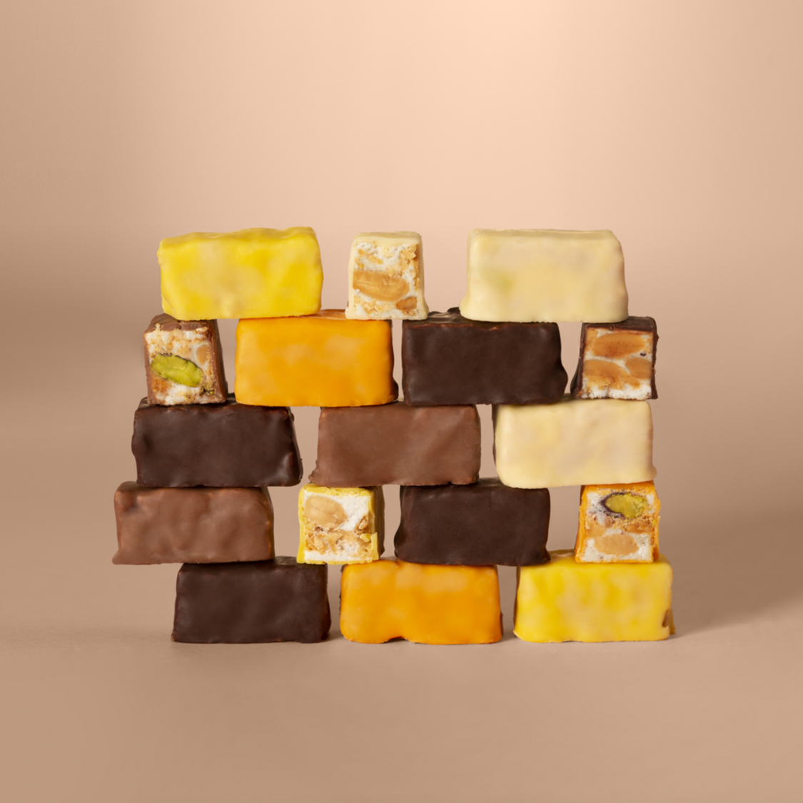 Sicilian Soft Mini Nougats Individually Wrapped, Octagonal box