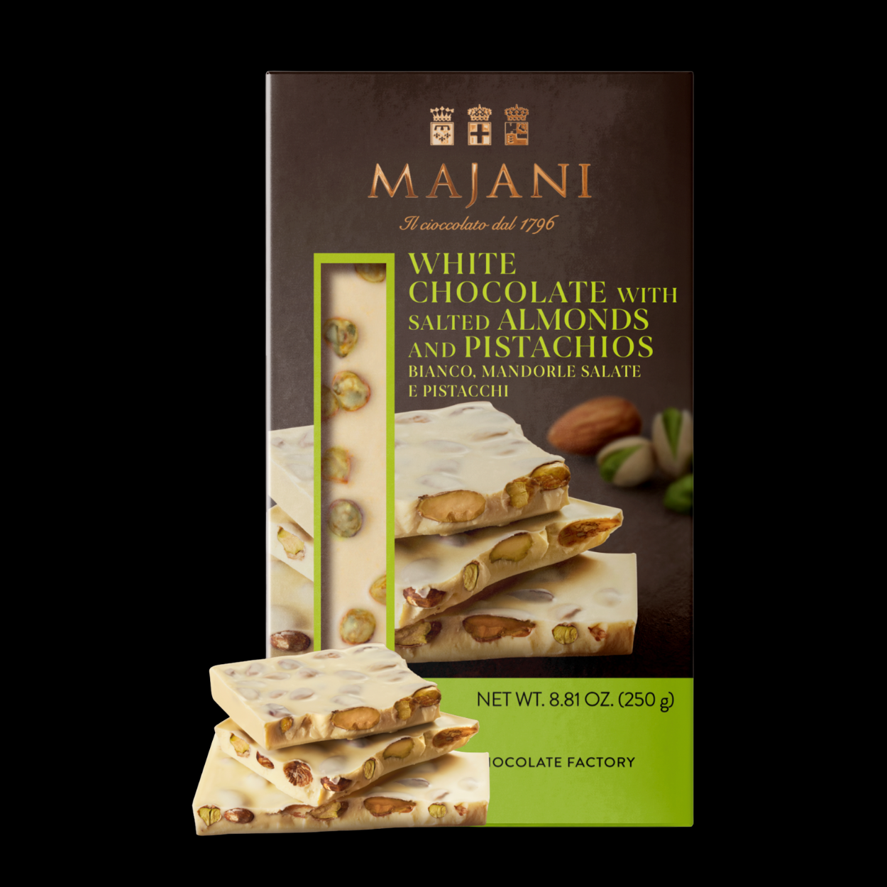 Snap Collection: White Chocolate with Salted Almonds and Pistachios