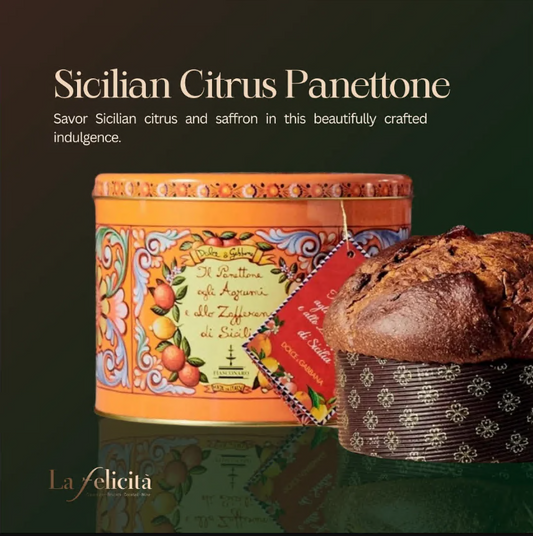 DOLCE & GABBANA   Panettone with Sicilian Citrus Fruits & Saffron 100g. Available End November 2025